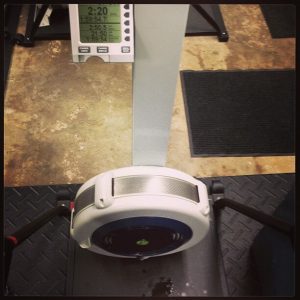 The aftermath of a half marathon on the Concept2 ski erg