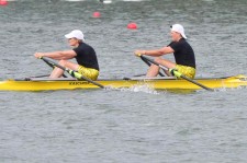 Using the Concept 2 rowing machine helped Terry Smythe (right) win medals at the 2010 FISA World Masters rowing competition