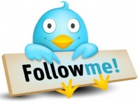 Twitter logo with follow me