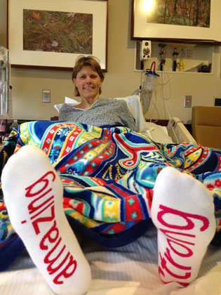 Terry's Amazing and Strong socks, the good luck charm on her path to recovering from cancer